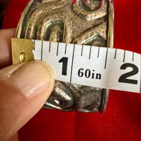 Silver cuff with Greek design, adjustable - Picture 3 of 5